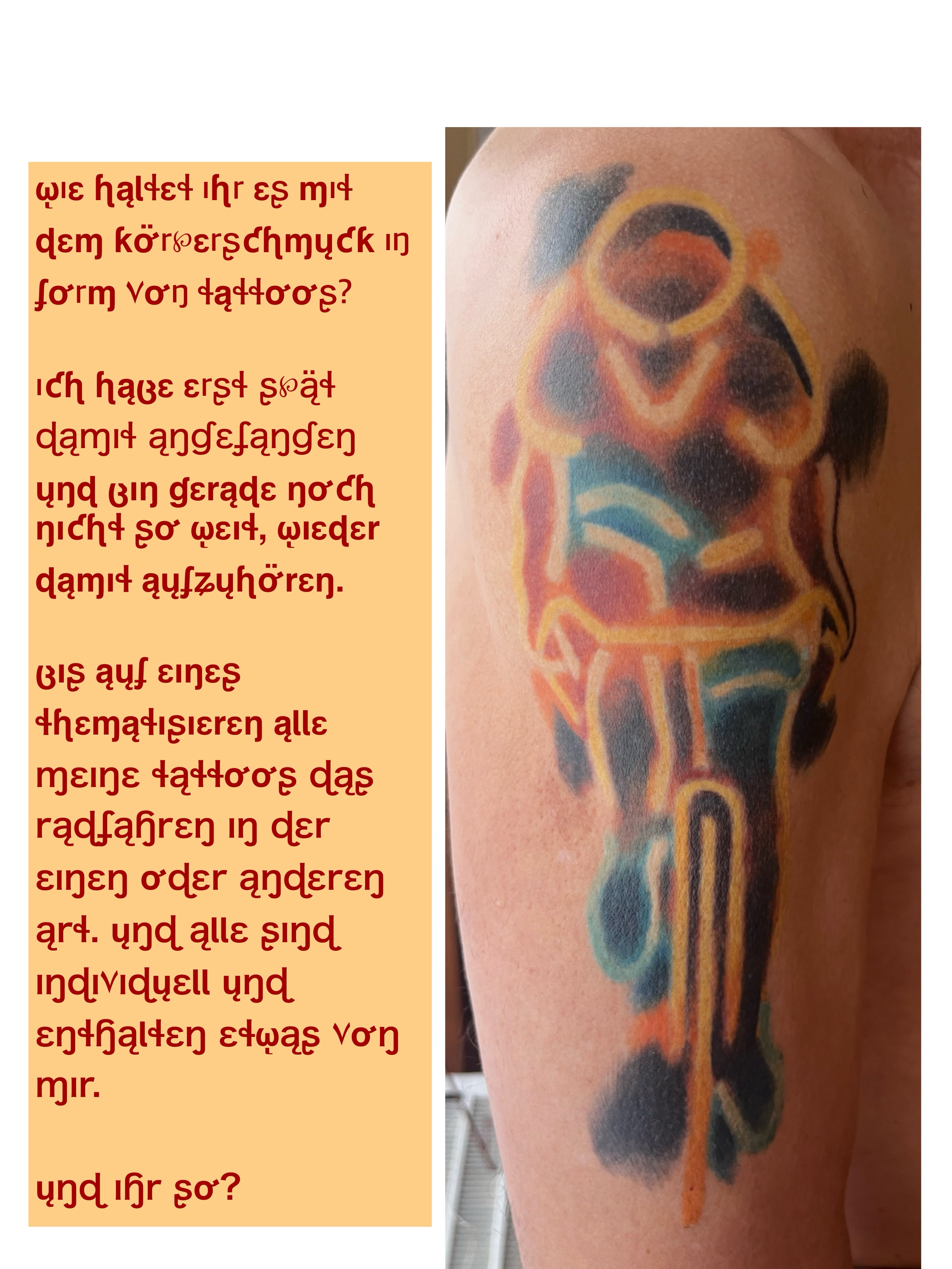Man kann auch ohne Tattoo Rad fahren – aber warum sollte man?