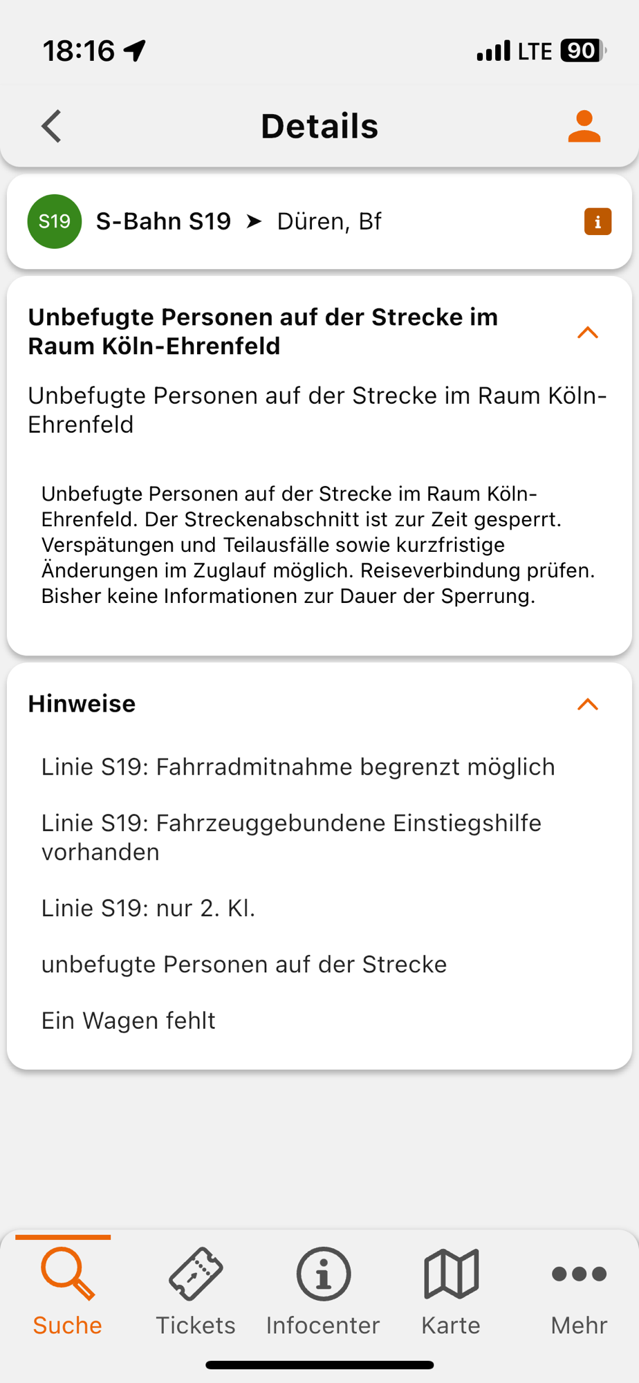 Unbefugte Personen auf der Strecke