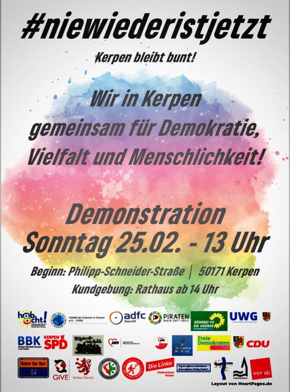 Mit dem Rad zur Demo: #niewiederistjetzt in Kerpen