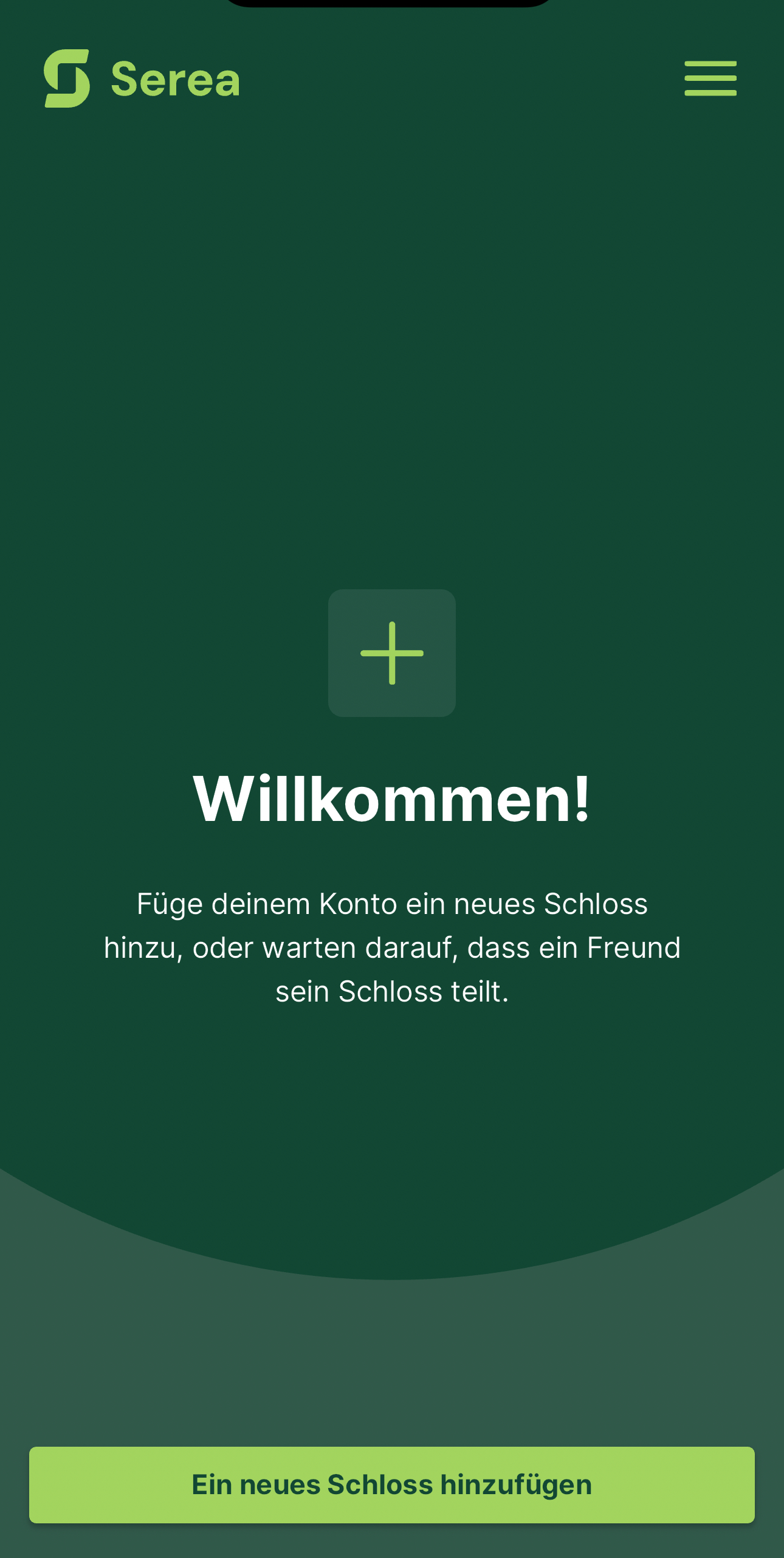 Beginn des Tests des Serea Smart Lock: Die App